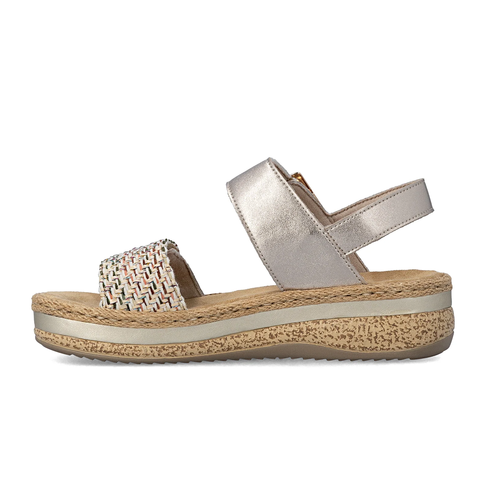 Rieker Regina 51 Wedge Sandal (Women) - Beige/Lightbrass - Image 2