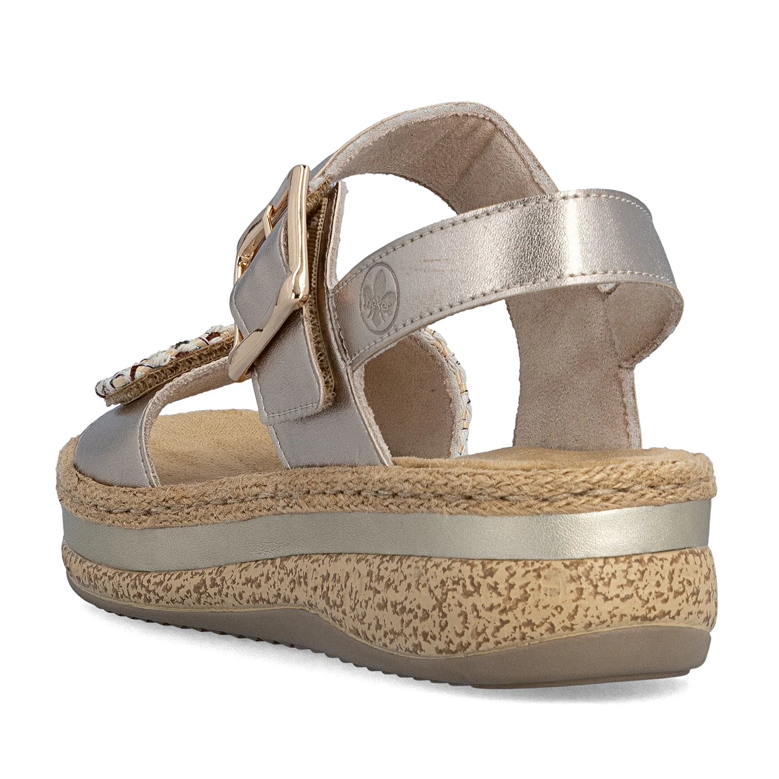 Rieker Regina 51 Wedge Sandal (Women) - Beige/Lightbrass - Image 6