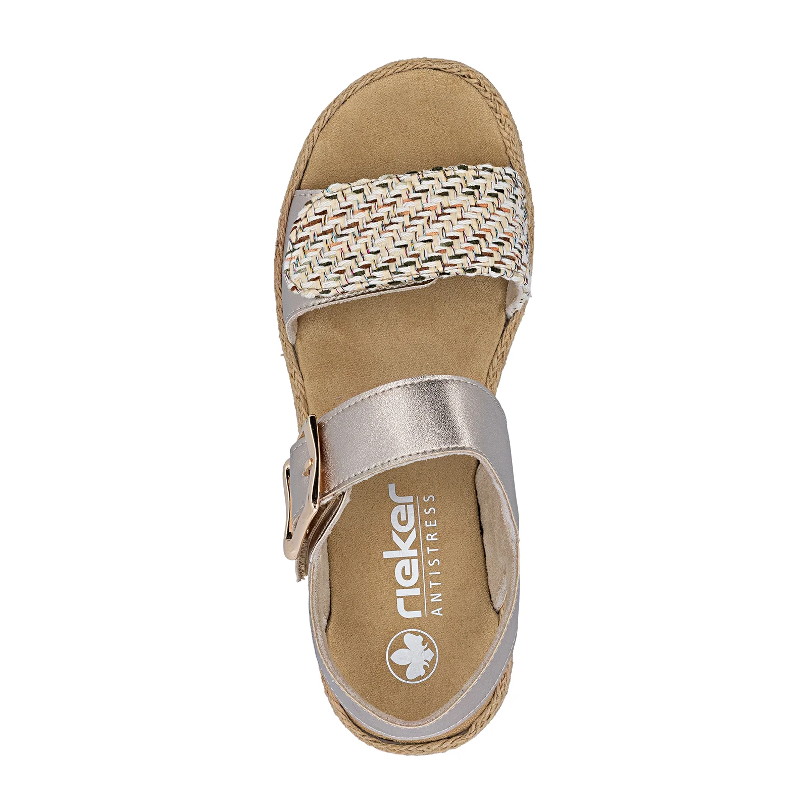 Rieker Regina 51 Wedge Sandal (Women) - Beige/Lightbrass - Image 8