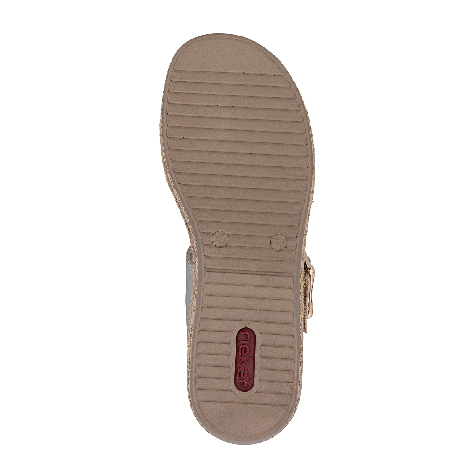 Rieker Regina 51 Wedge Sandal (Women) - Beige/Lightbrass - Image 9
