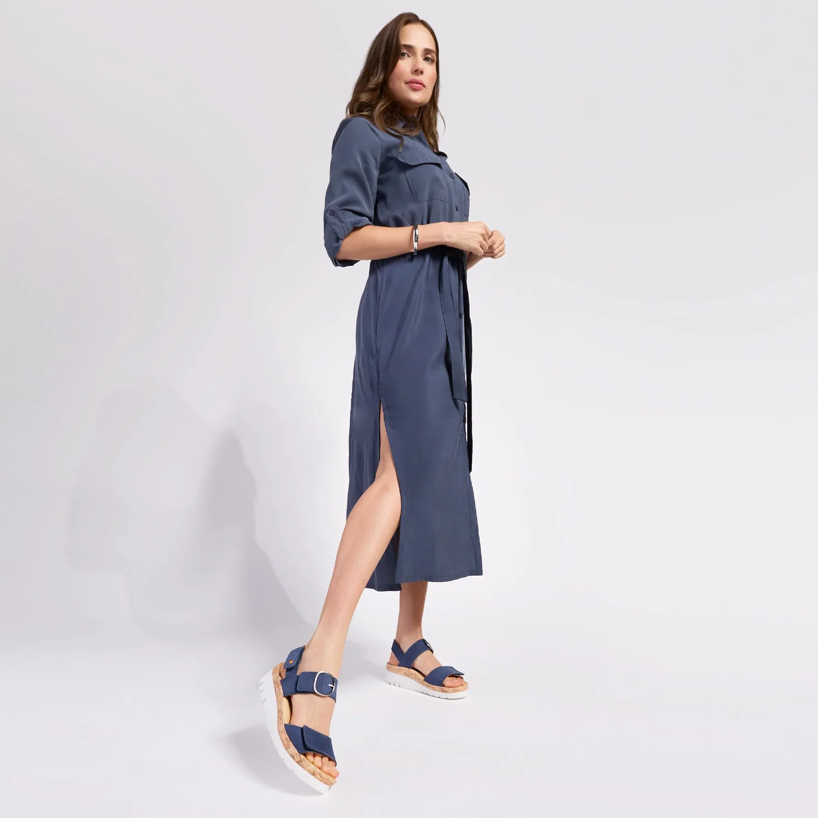 Samuel Hubbard Portola Backstrap Sandal (Women) - Blue Nubuck - Image 8