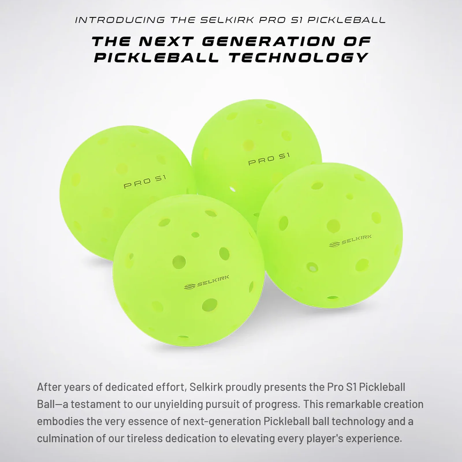 Selkirk Pro S1 Pickleballs (Unisex) - 4 Pack - Image 4