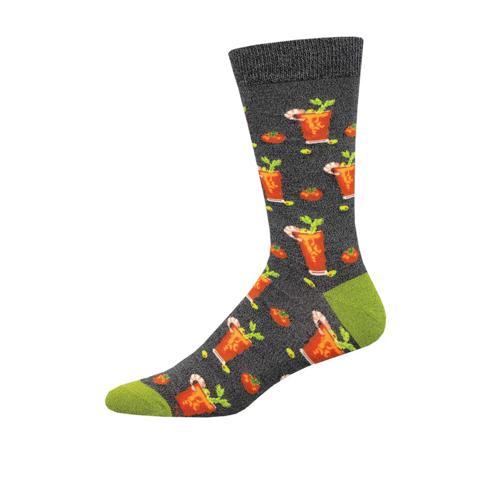 SockSmith Bloody Good Drink Crew Sock (Men) - Charcoal Heather - Image 2