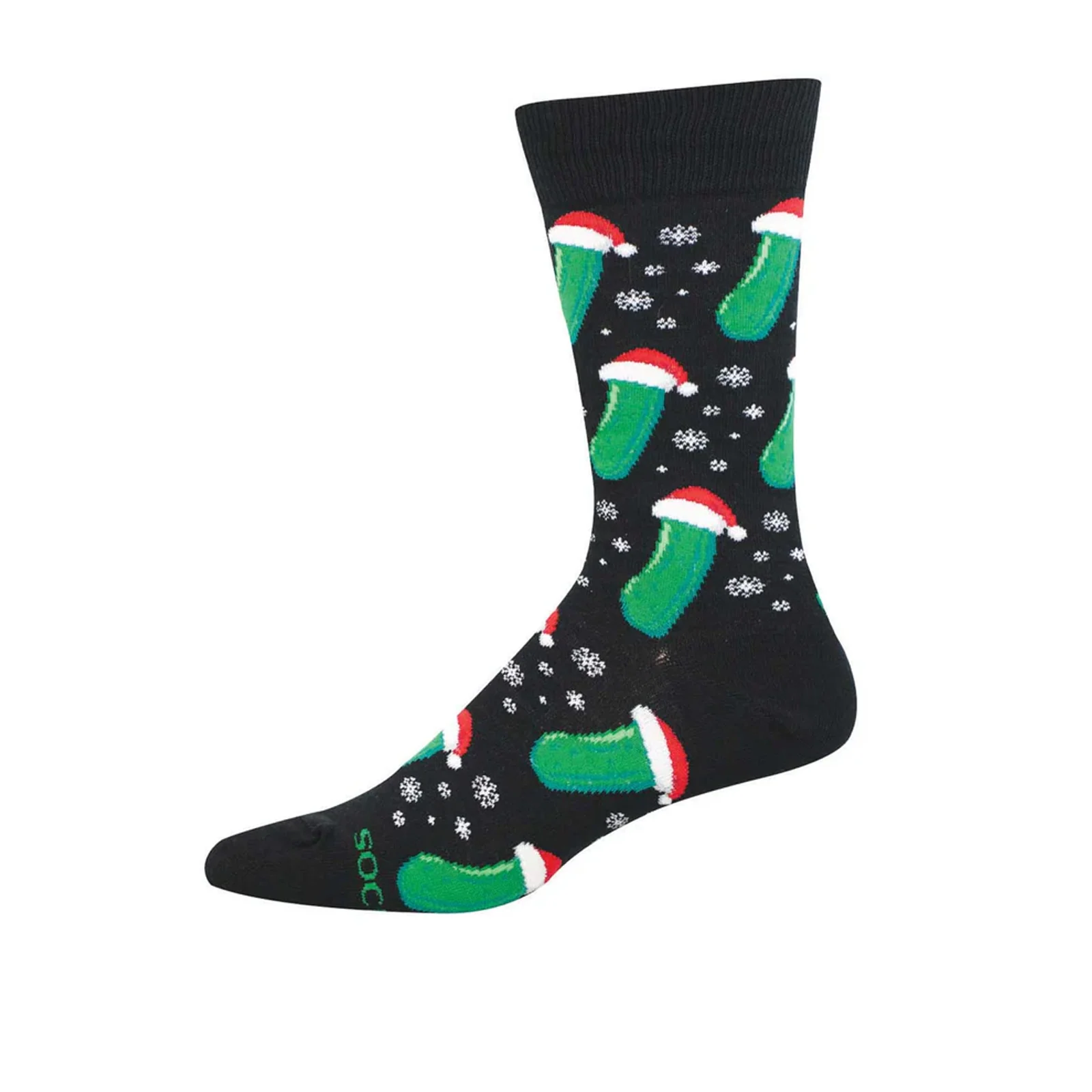 SockSmith Christmas Pickle Crew Sock (Men) - Black - Image 2