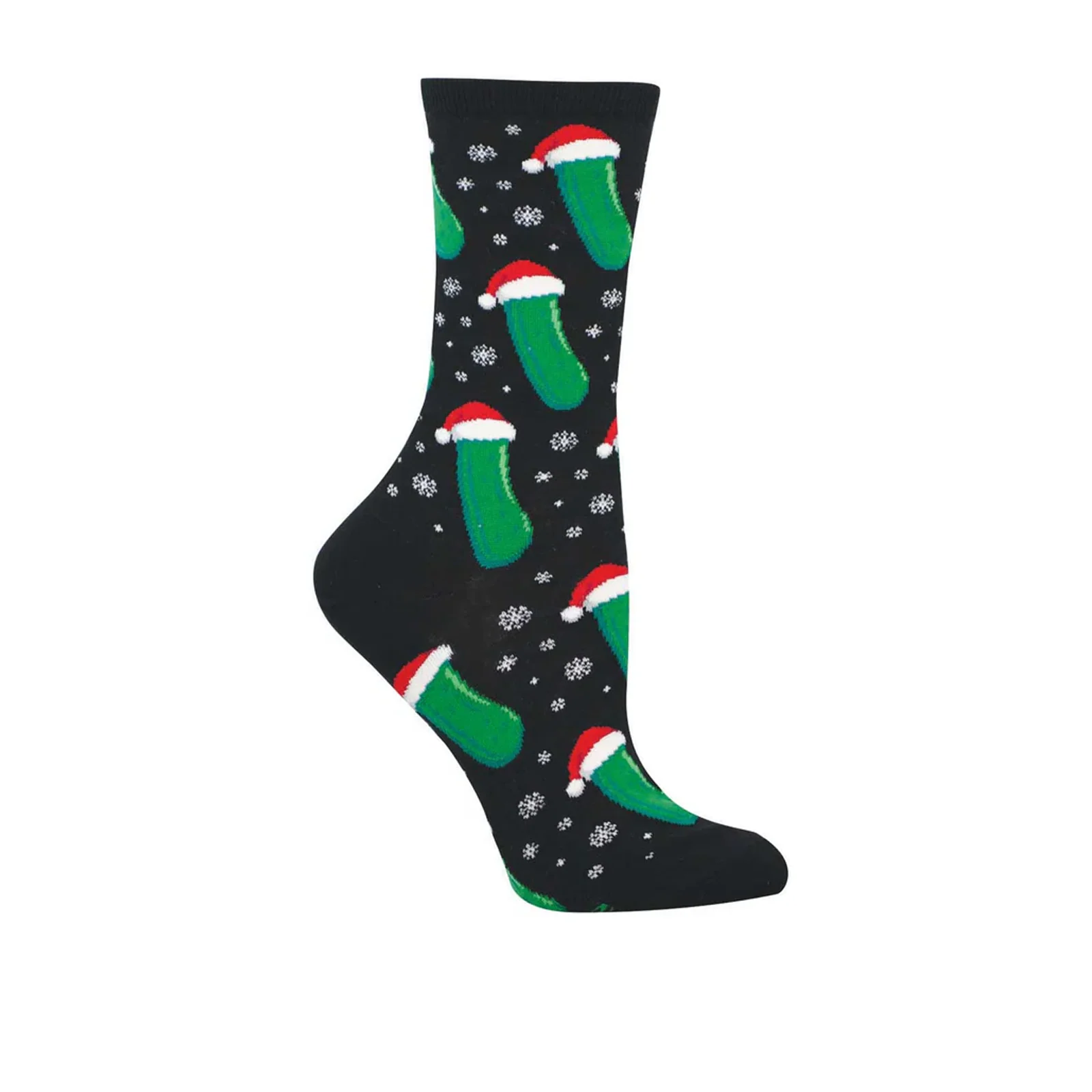 SockSmith Christmas Pickle Crew Sock (Women) - Black
