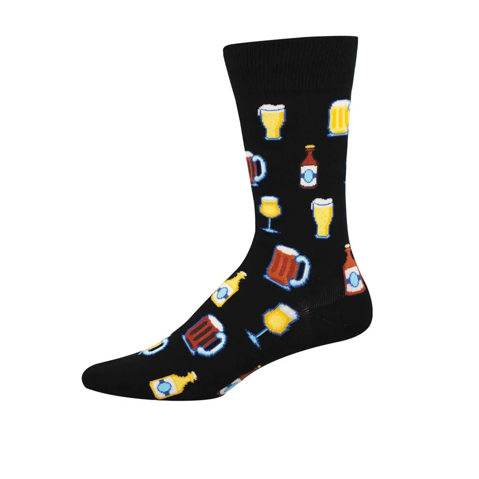 SockSmith Get Your Beer Glasses On Crew Sock (Men) - Black - Image 2