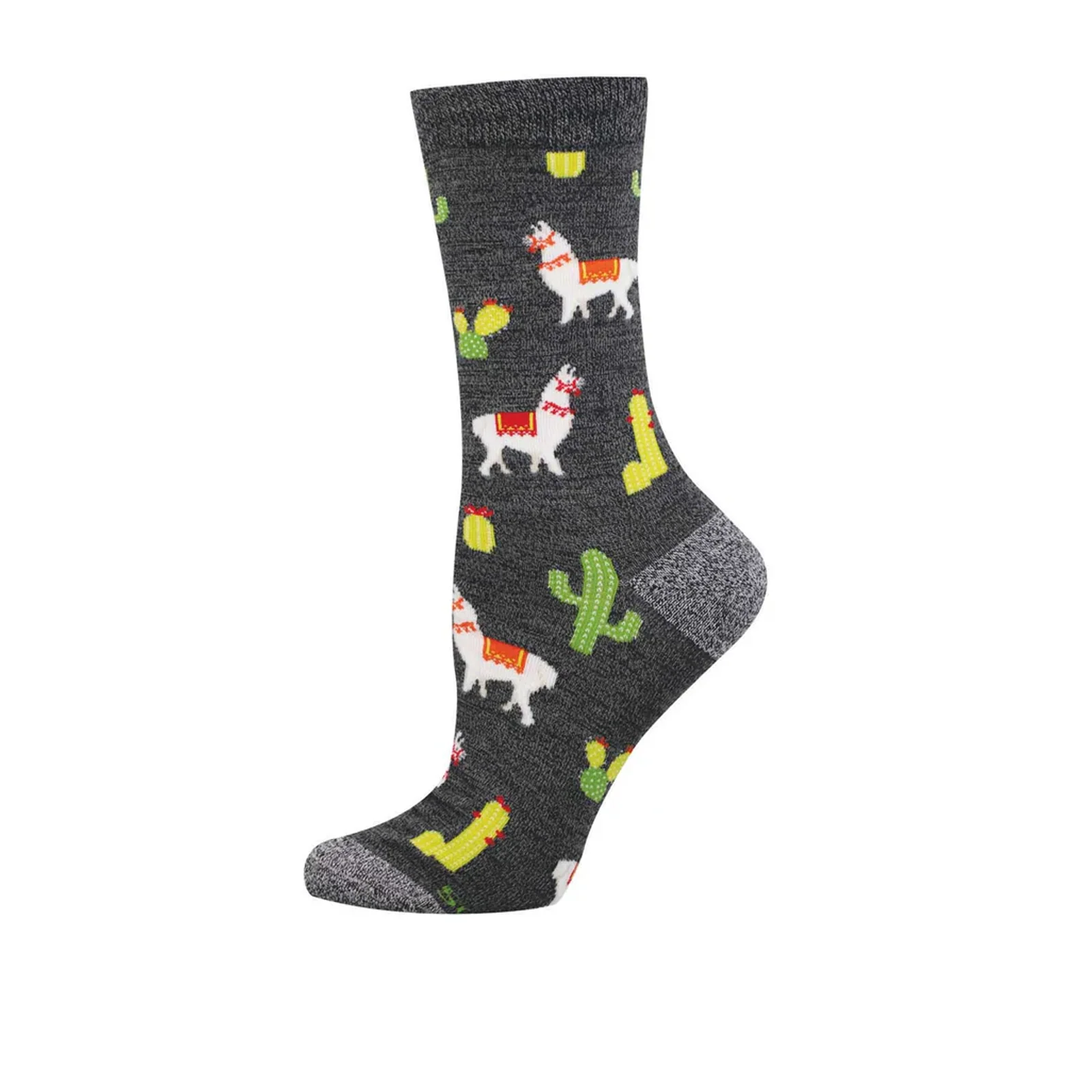 SockSmith Herd Is The Word Crew Sock (Women) - Charcoal Heather - Image 2