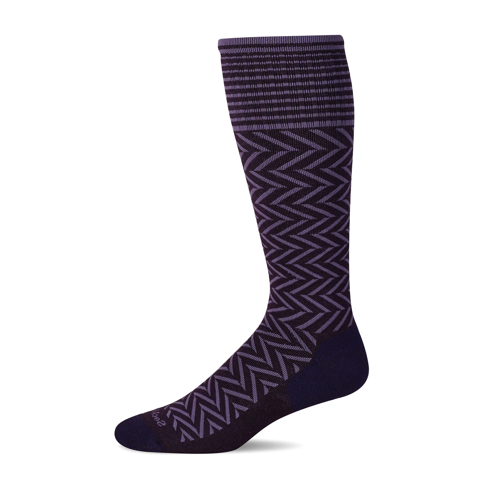 Sockwell Chevron Ultra Light Over the Calf Compression Sock (Women) - Blackberry - Image 2