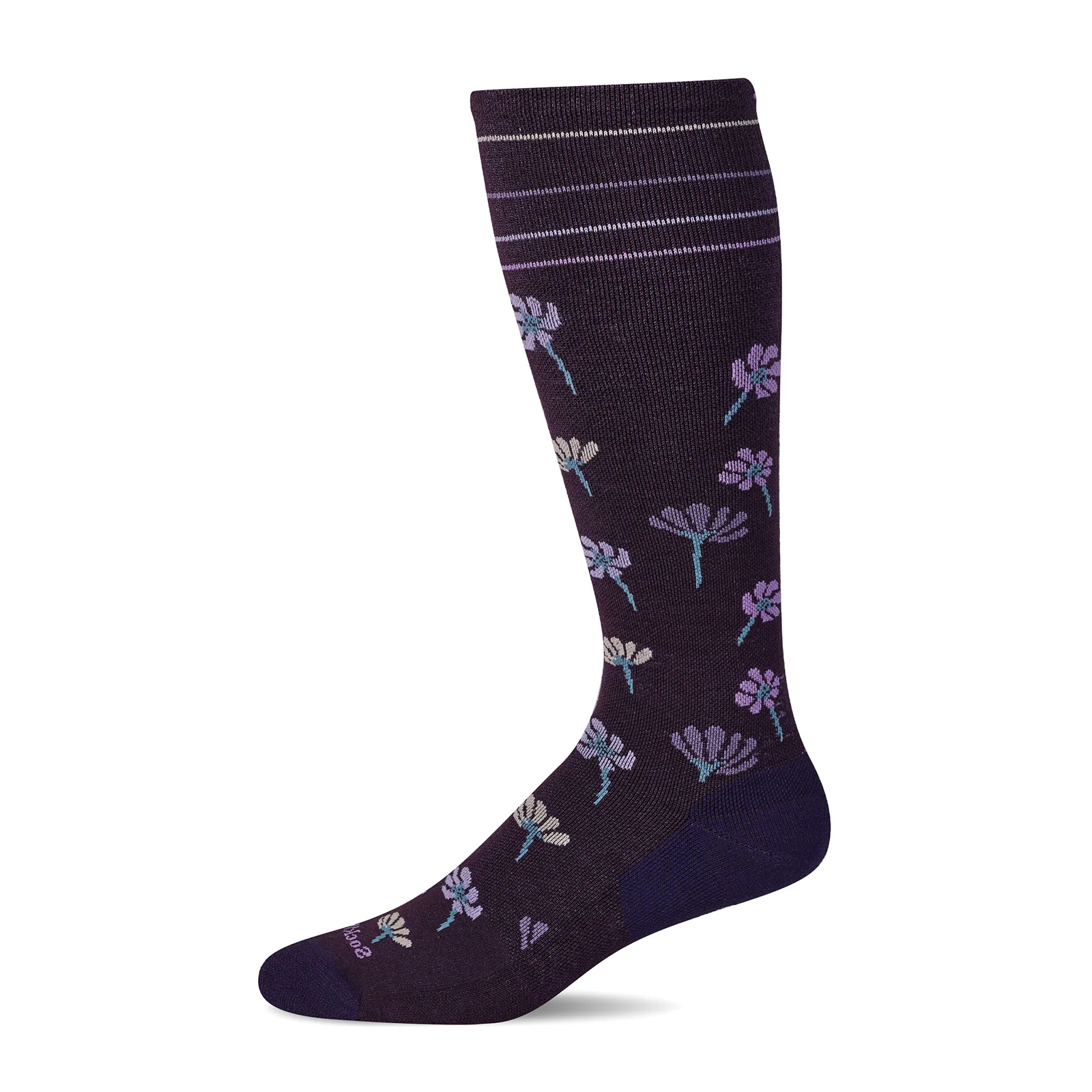 Sockwell Field Flower Over the Calf Compression Sock (Women) - Blackberry - Image 2