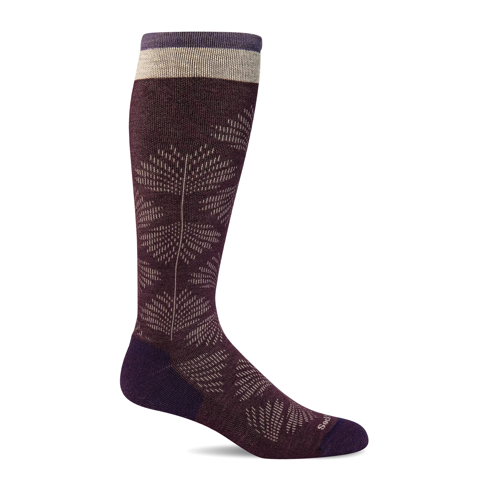 Sockwell Full Floral Over the Calf Compression Sock (Women) - Blackberry