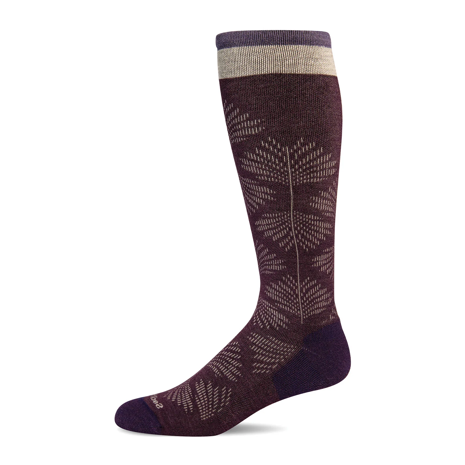 Sockwell Full Floral Over the Calf Compression Sock (Women) - Blackberry - Image 2