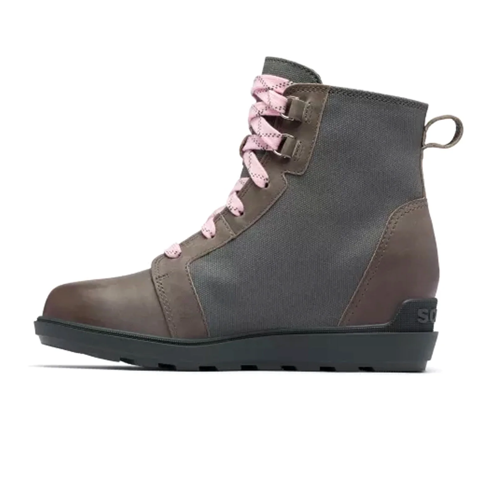 Sorel Evie II NW Lace Wedge Ankle Boot (Women) - Quarry/Grill - Image 2