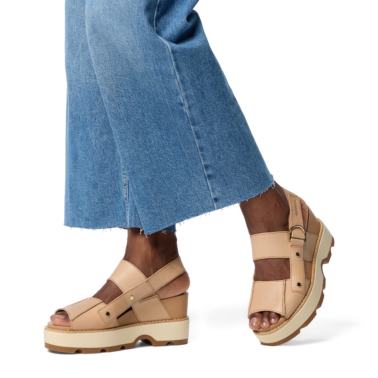 Sorel Joanie IV Wedge Sandal (Women) - Honest Beige/Gum - Image 8