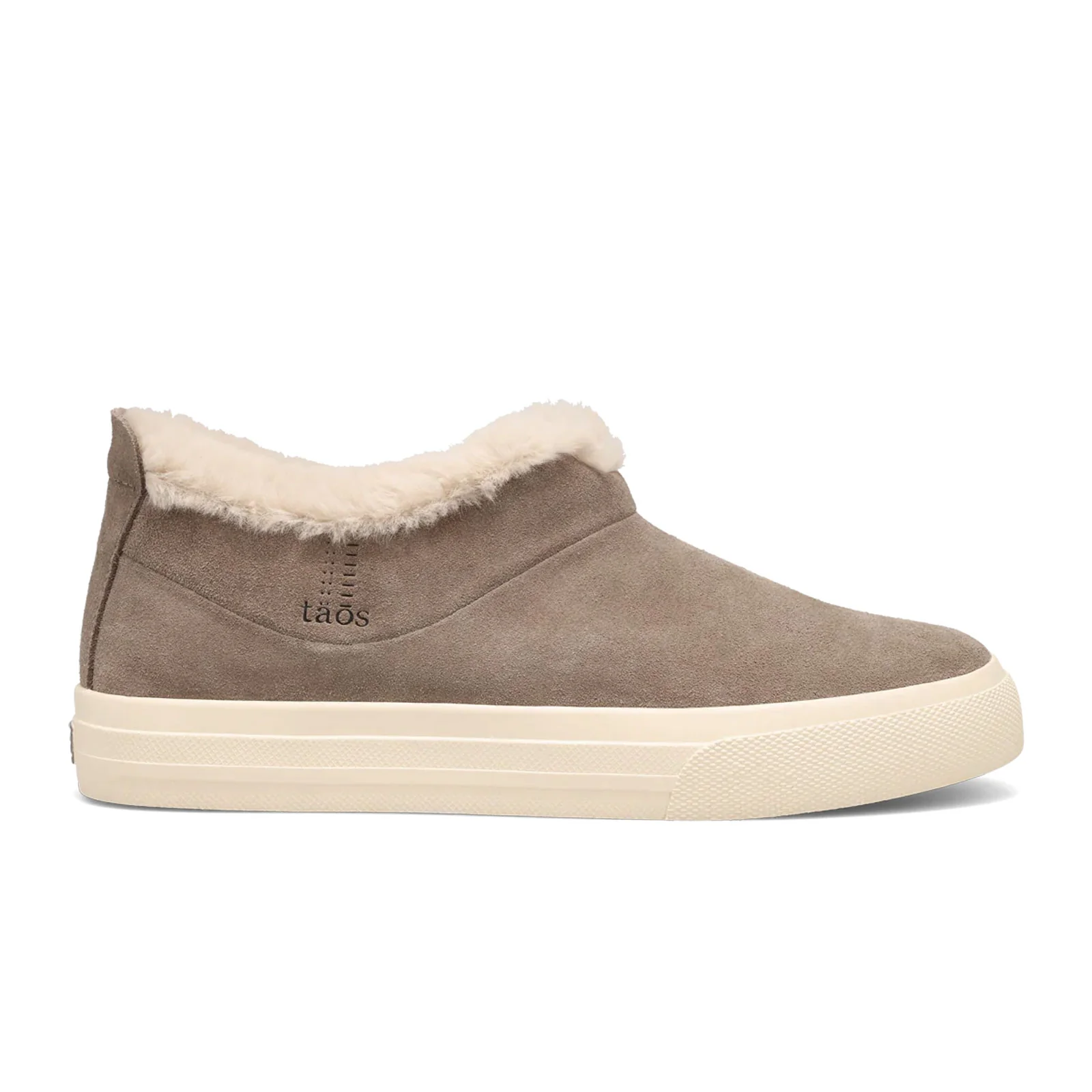Taos Mini Chic Slip On (Women) - Dark Taupe Suede