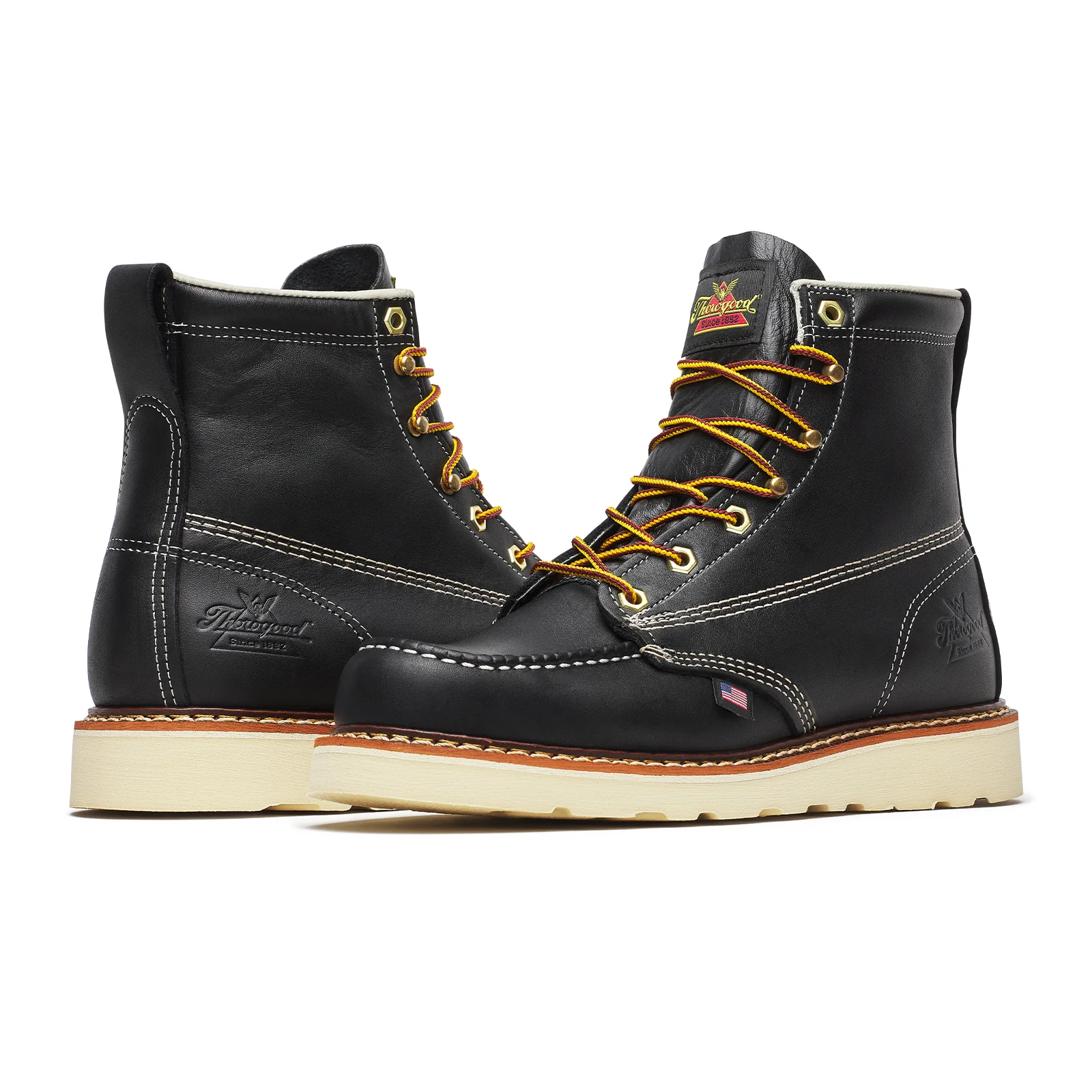 Thorogood American Heritage 6" Moc Toe Soft Toe Work Boot (Men) - Black - Image 4
