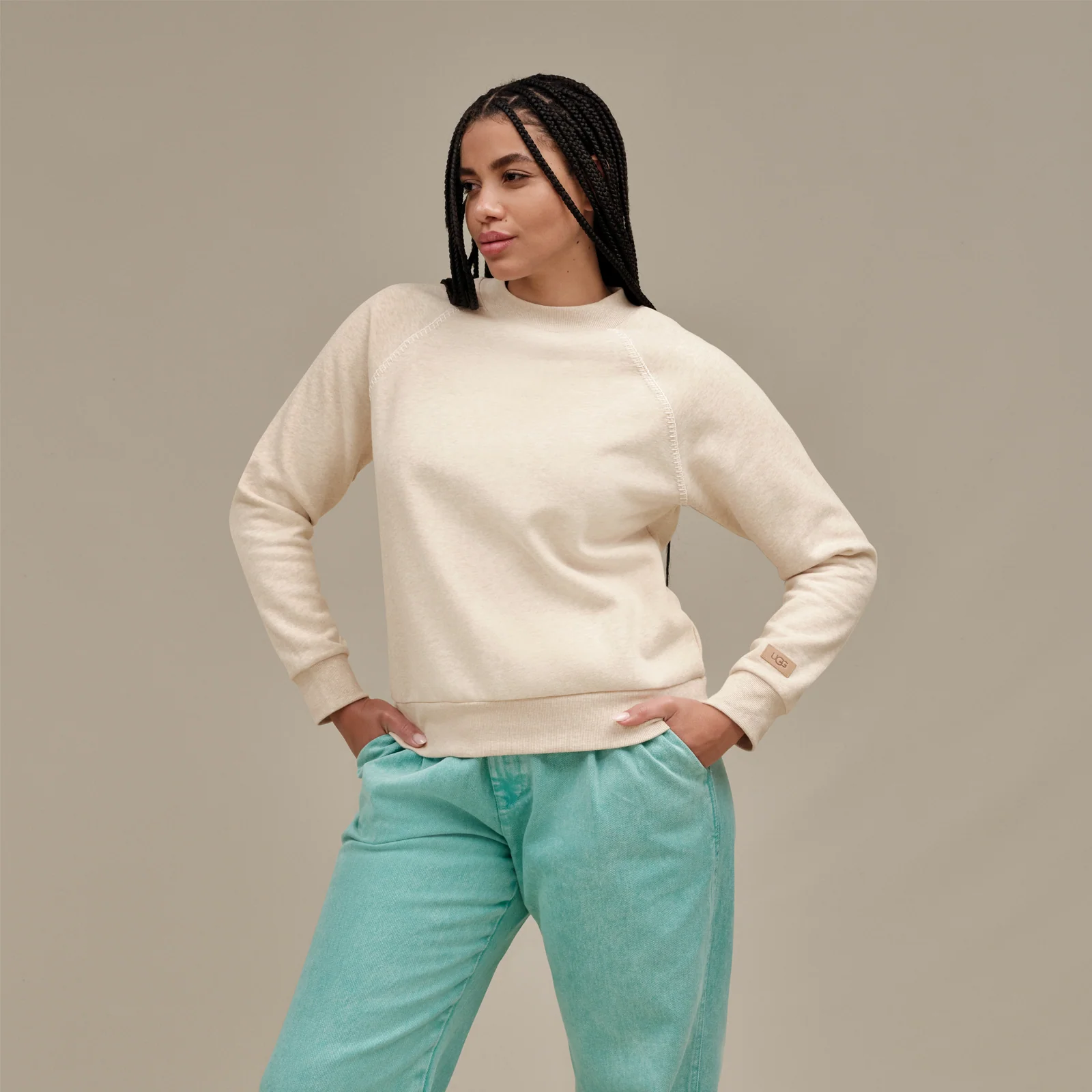 UGG® Classic Crewneck (Women) - Sand Heather - Image 2