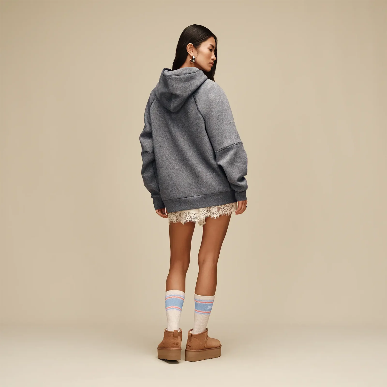 UGG® Classic Hoodie (Women) - Medium Grey Heather - Image 6