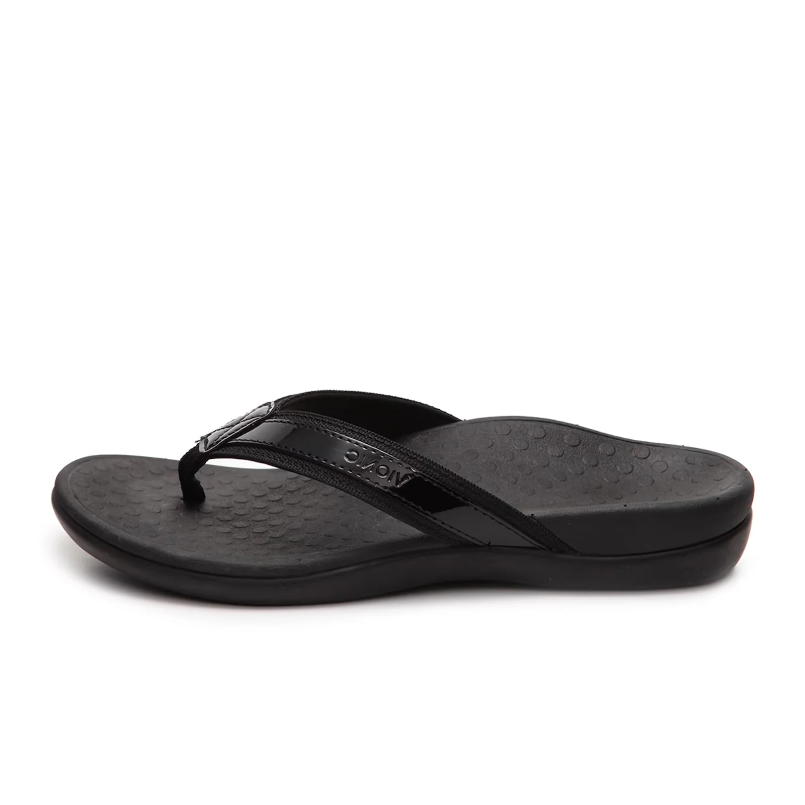 Vionic Tide Sandal (Women) - Black Patent Webbing - Image 2