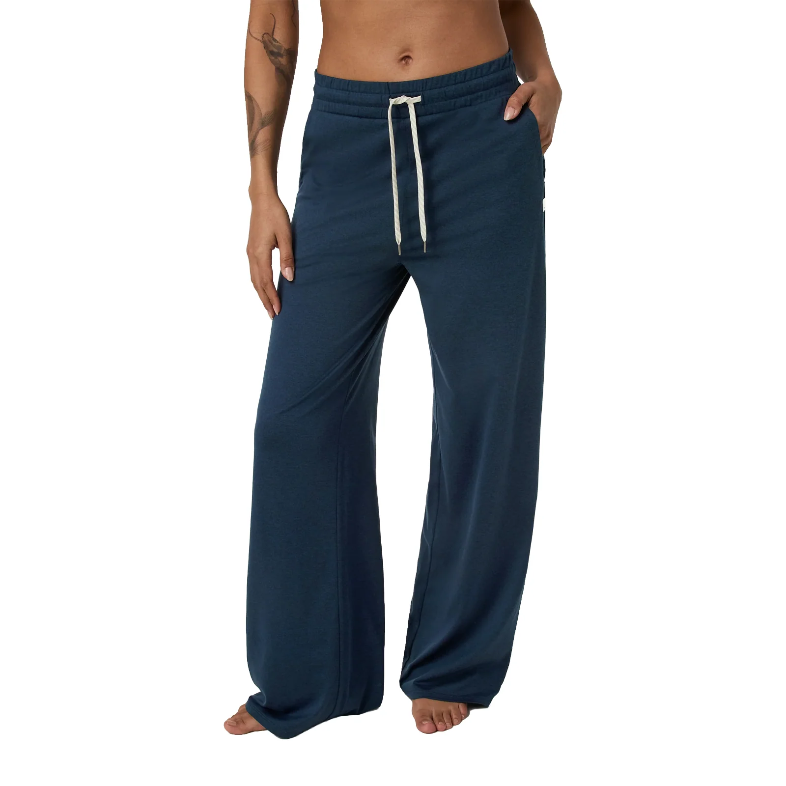 Vuori Halo Essential Wideleg Pant (Women) - Blue Coast Heather - Image 3