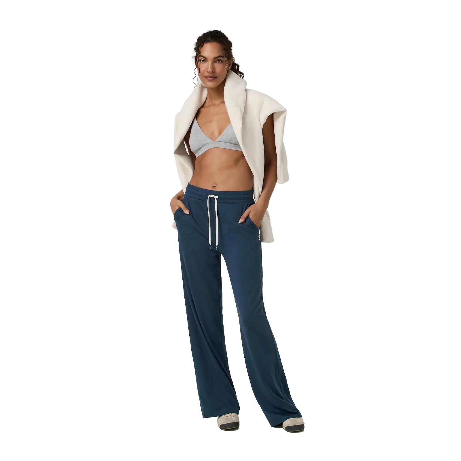 Vuori Halo Essential Wideleg Pant (Women) - Blue Coast Heather - Image 5