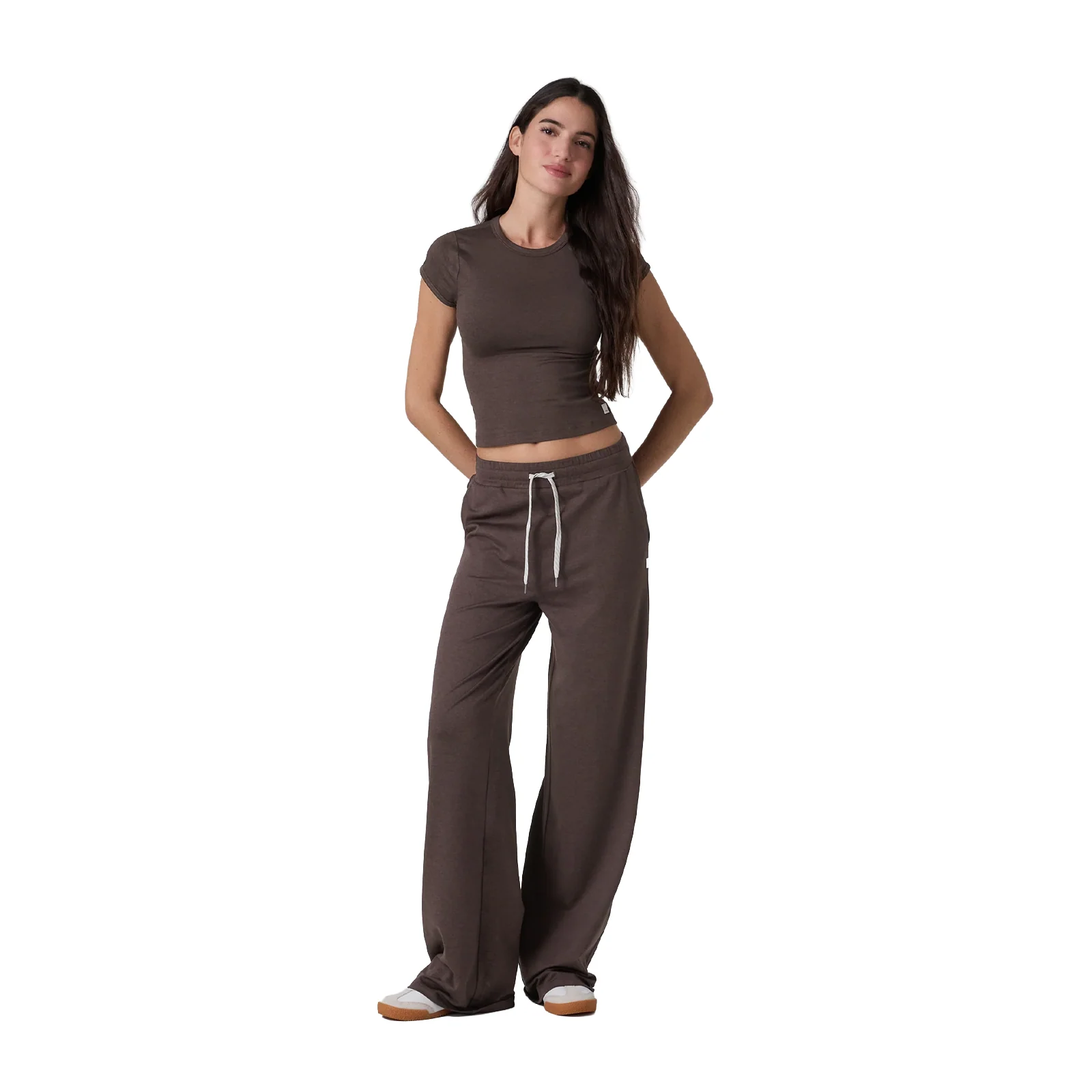 Vuori Halo Essential Wideleg Pant (Women) - Java Heather - Image 3
