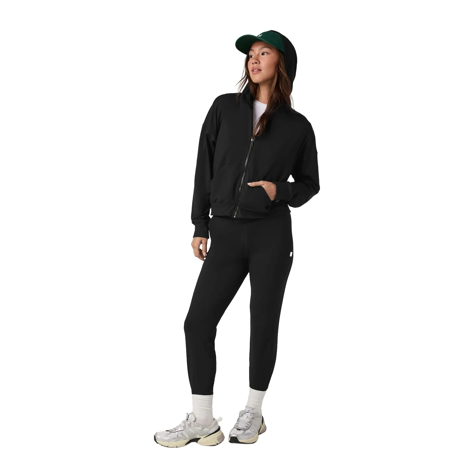 Vuori Halo Modern Full Zip (Women) - True Black - Image 4