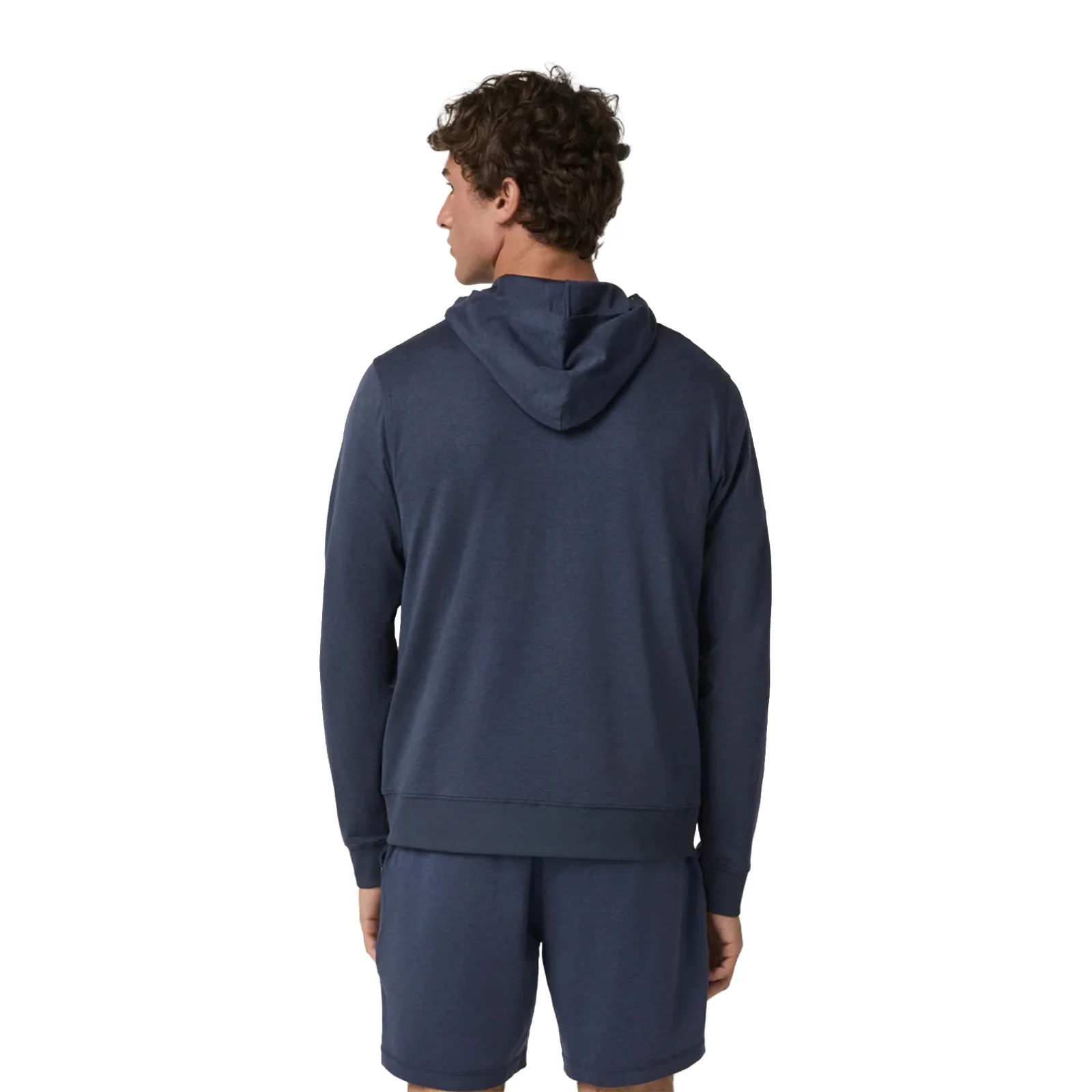 Vuori Ponto Full Zip Hoodie (Men) - Dark Azure Heather - Image 3