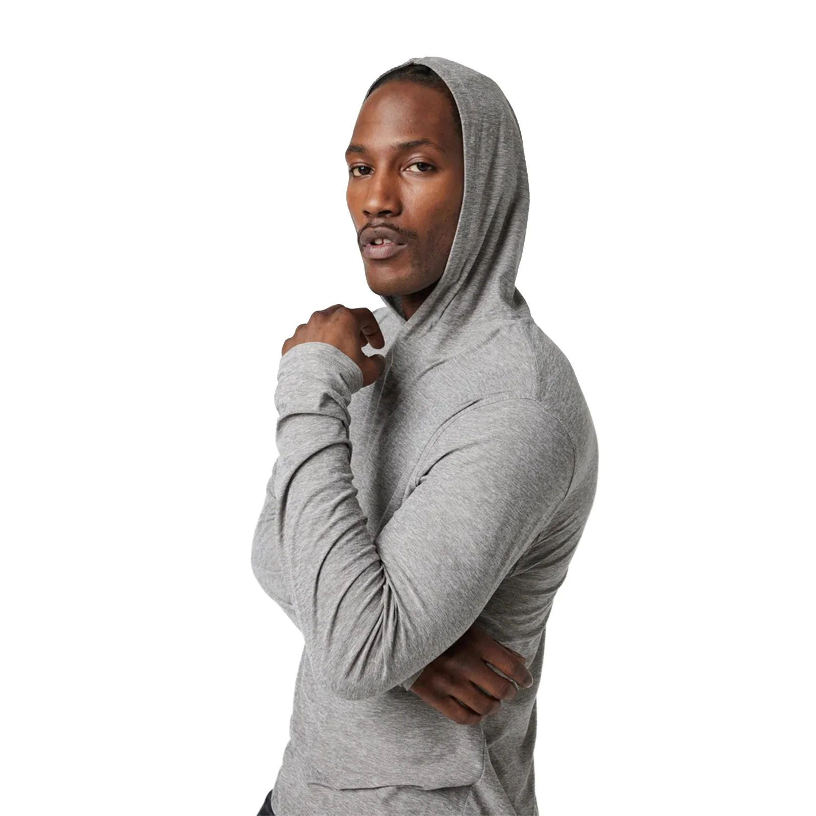 Vuori Strato Tech Hoodie (Men) - Heather Grey - Image 4