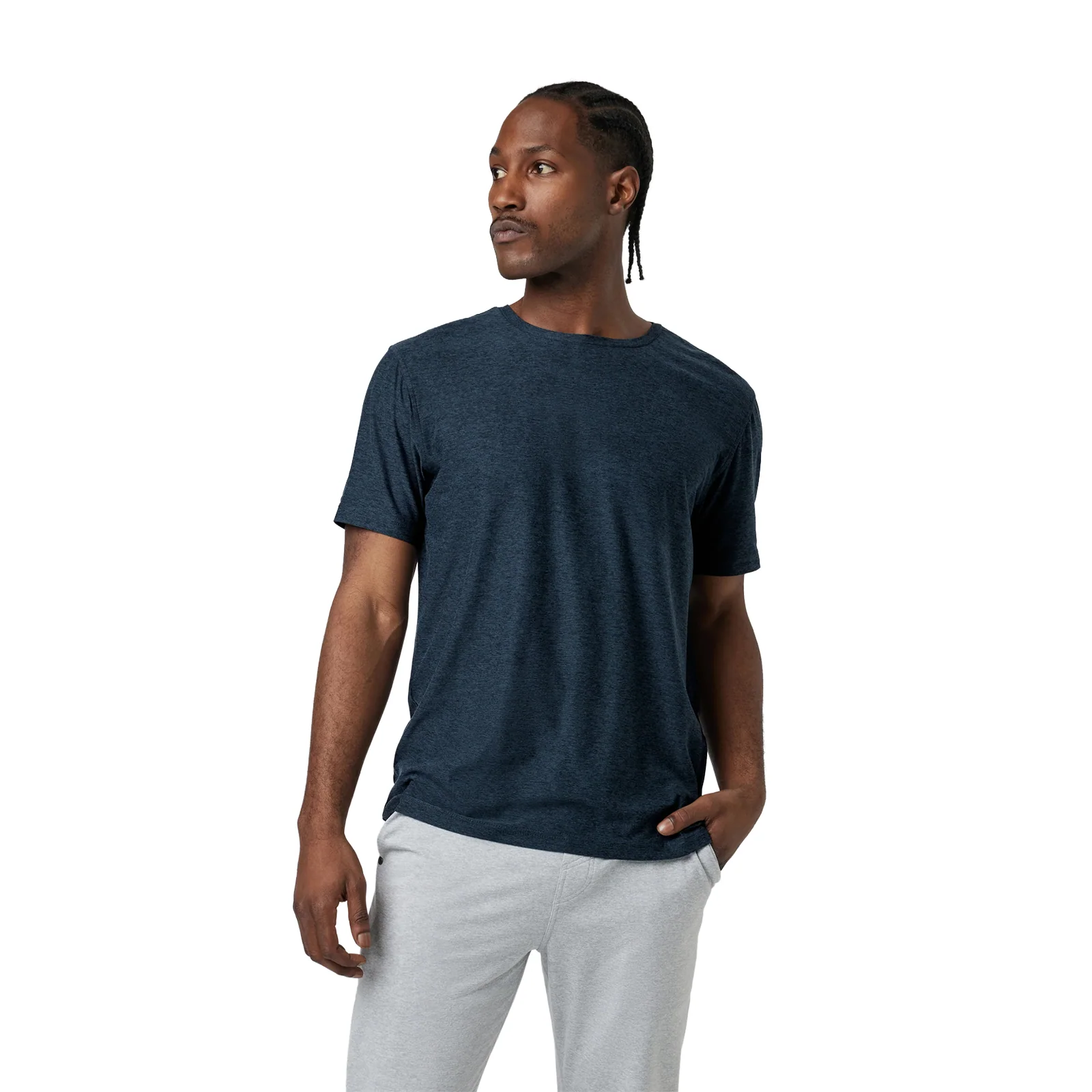 Vuori Strato Tech Tee (Men) - Navy Heather - Image 2