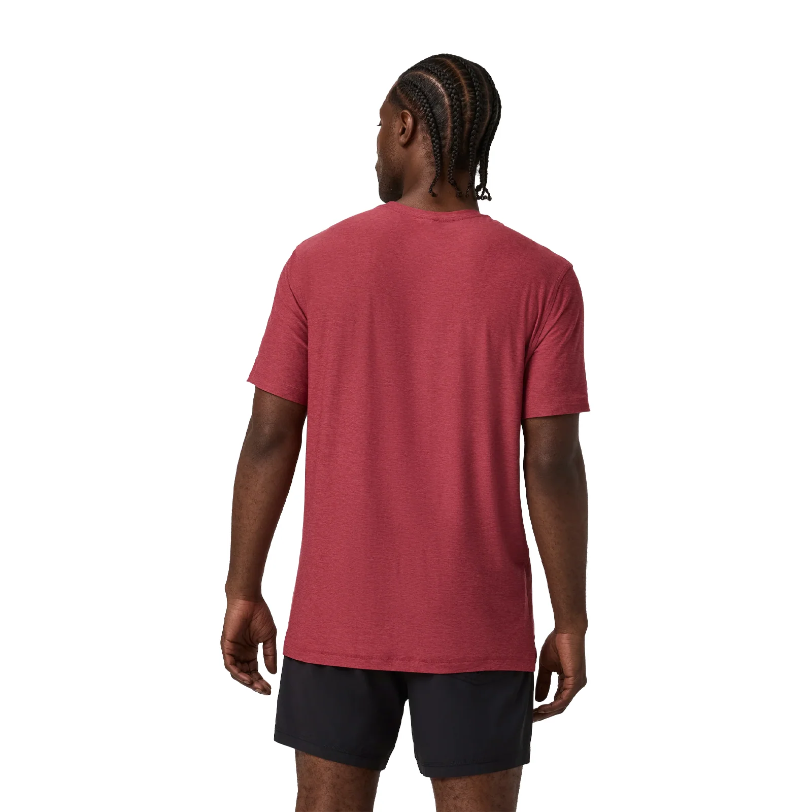 Vuori Strato Tech Tee (Men) - Sour Cherry Heather - Image 3