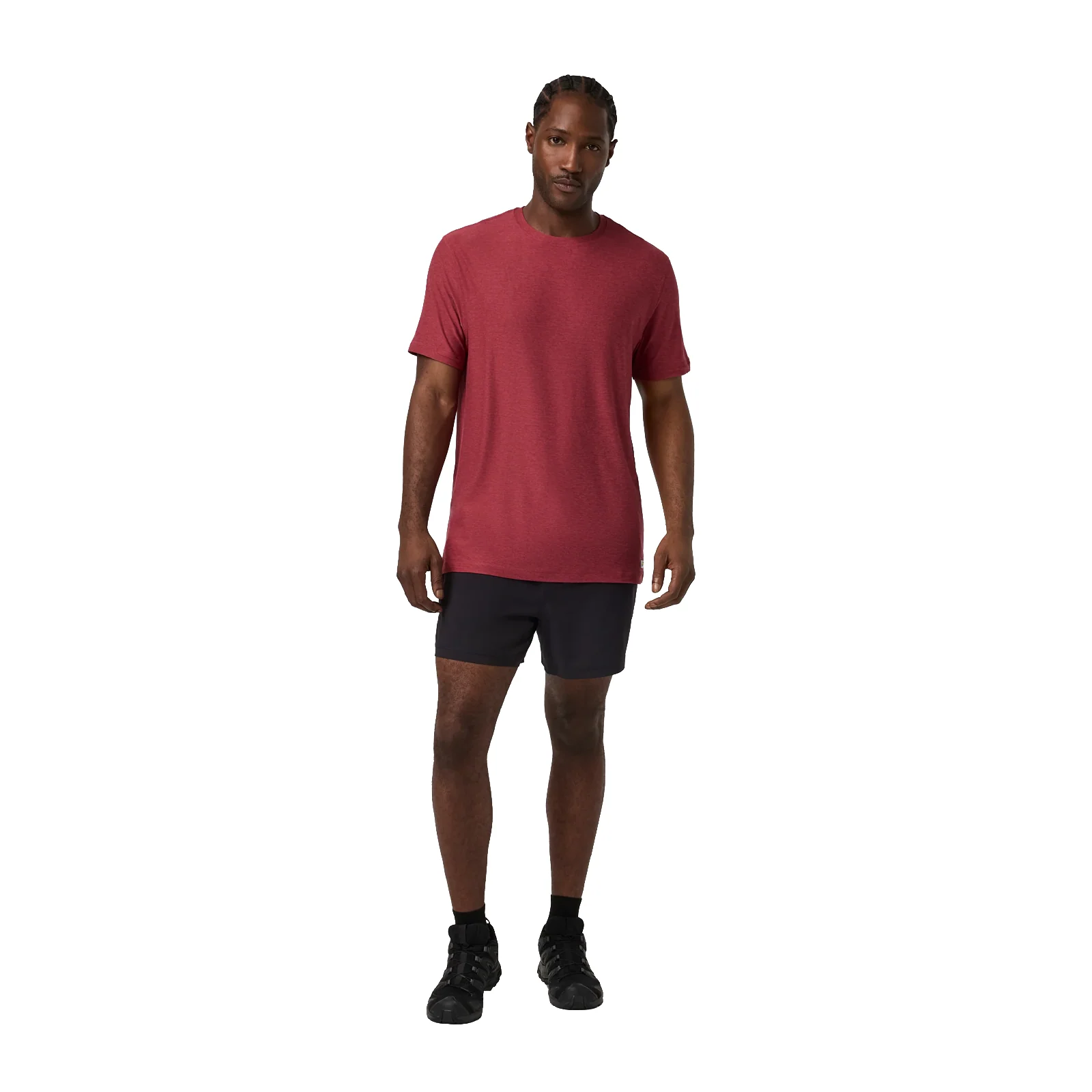 Vuori Strato Tech Tee (Men) - Sour Cherry Heather - Image 4