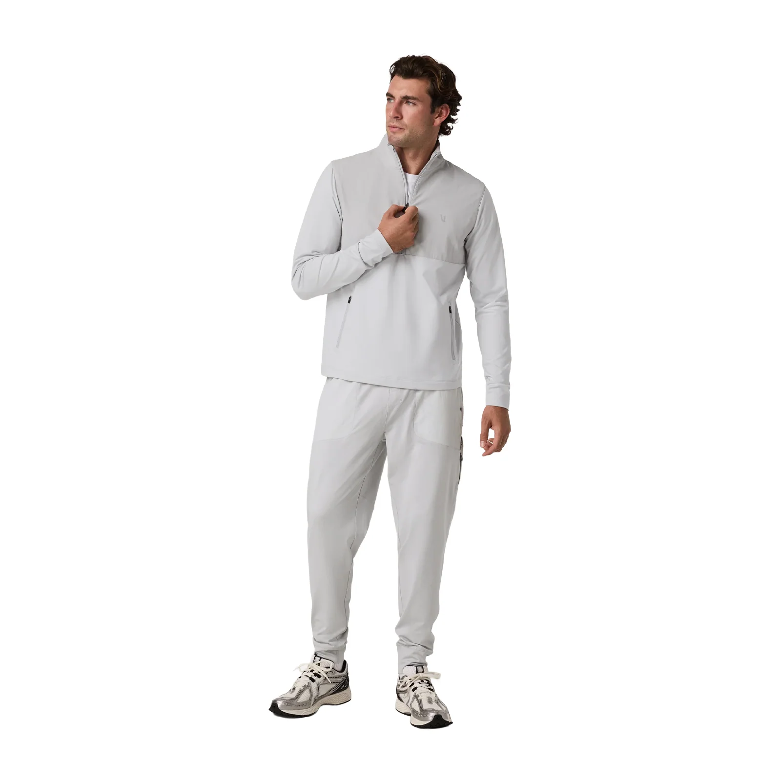 Vuori Sunday Element Half Zip (Men) - Frost Grey - Image 4