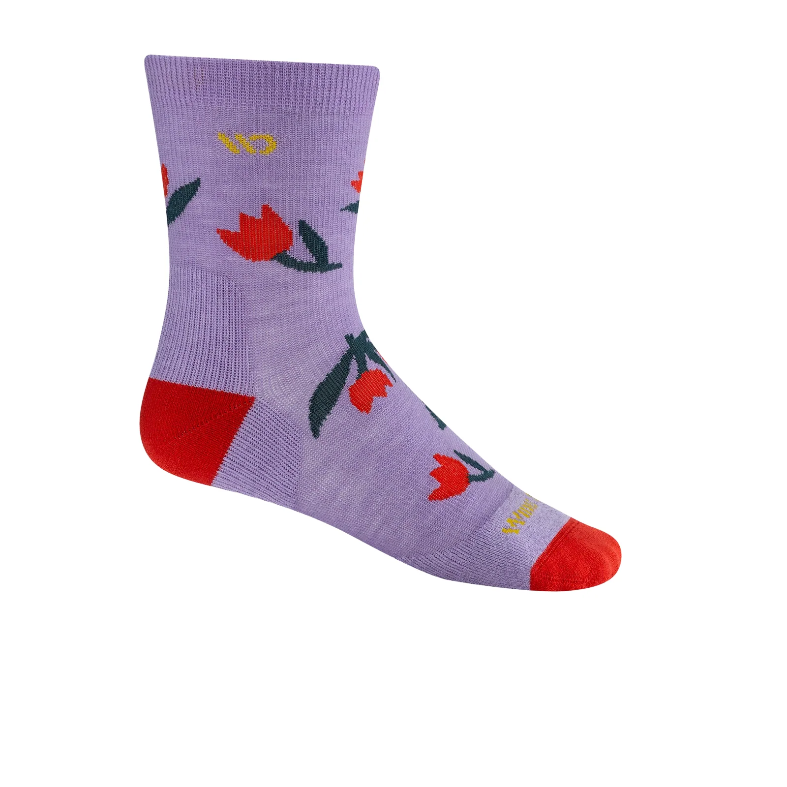 Wide Open Full Bloom Cushioned Micro Crew Sock (Women) - Tulip Purple