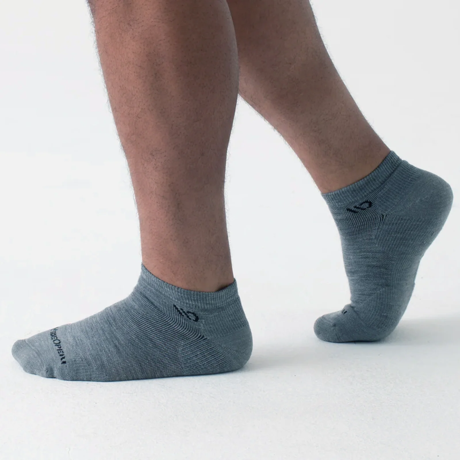 Wide Open Solid Cushioned No Show Sock (Men) - Denim - Image 7