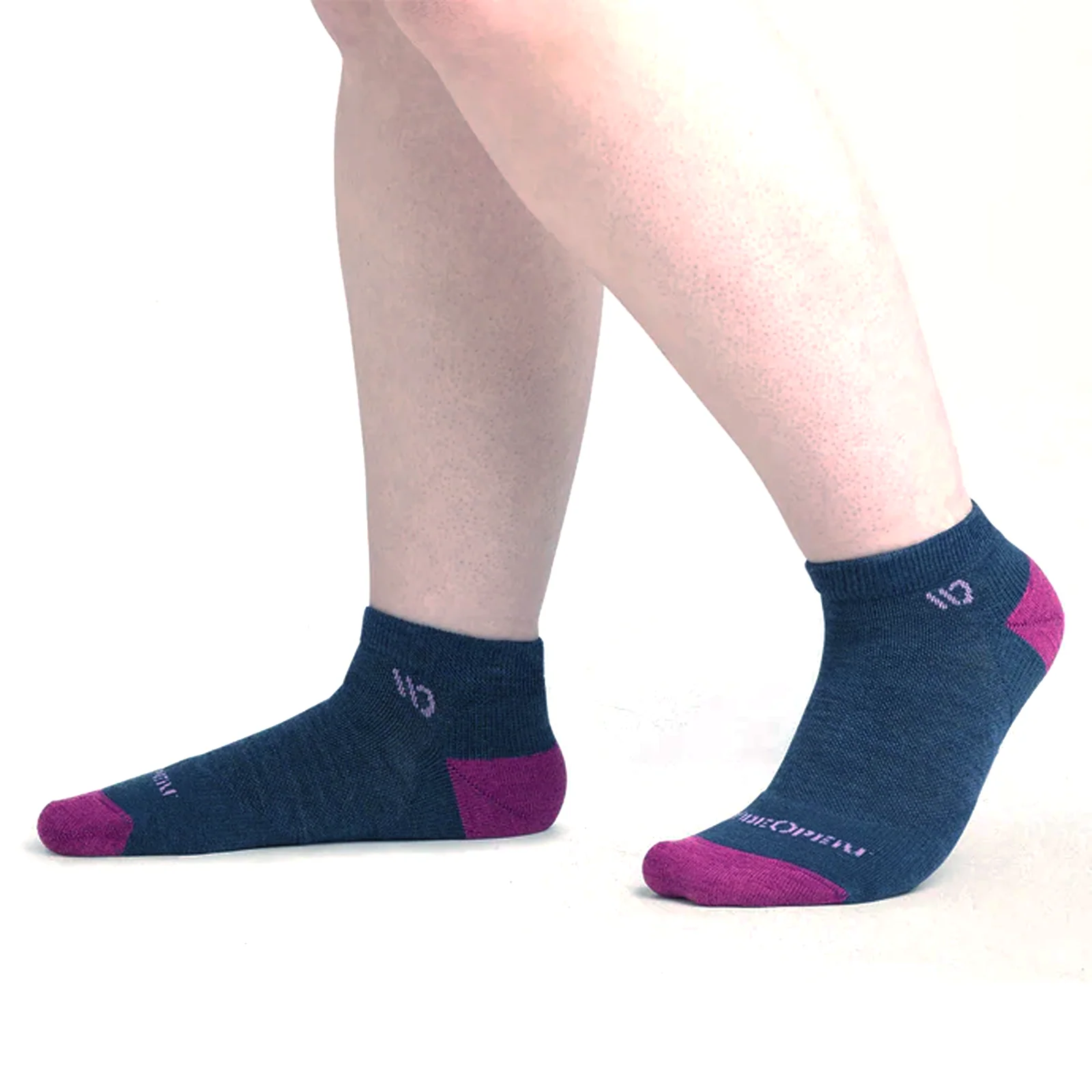 Wide Open Solid Cushioned No Show Sock (Women) - Denim - Image 2