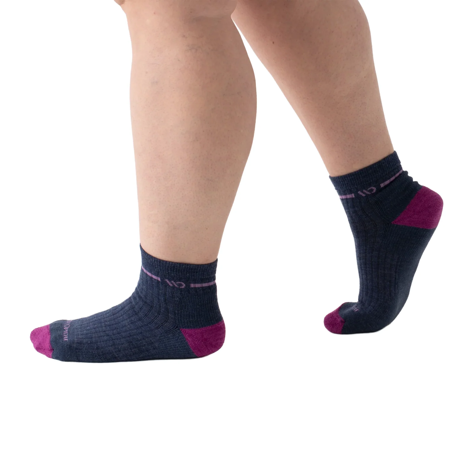 Wide Open Solid Cushioned Quarter Sock (Women) - Denim - Image 5