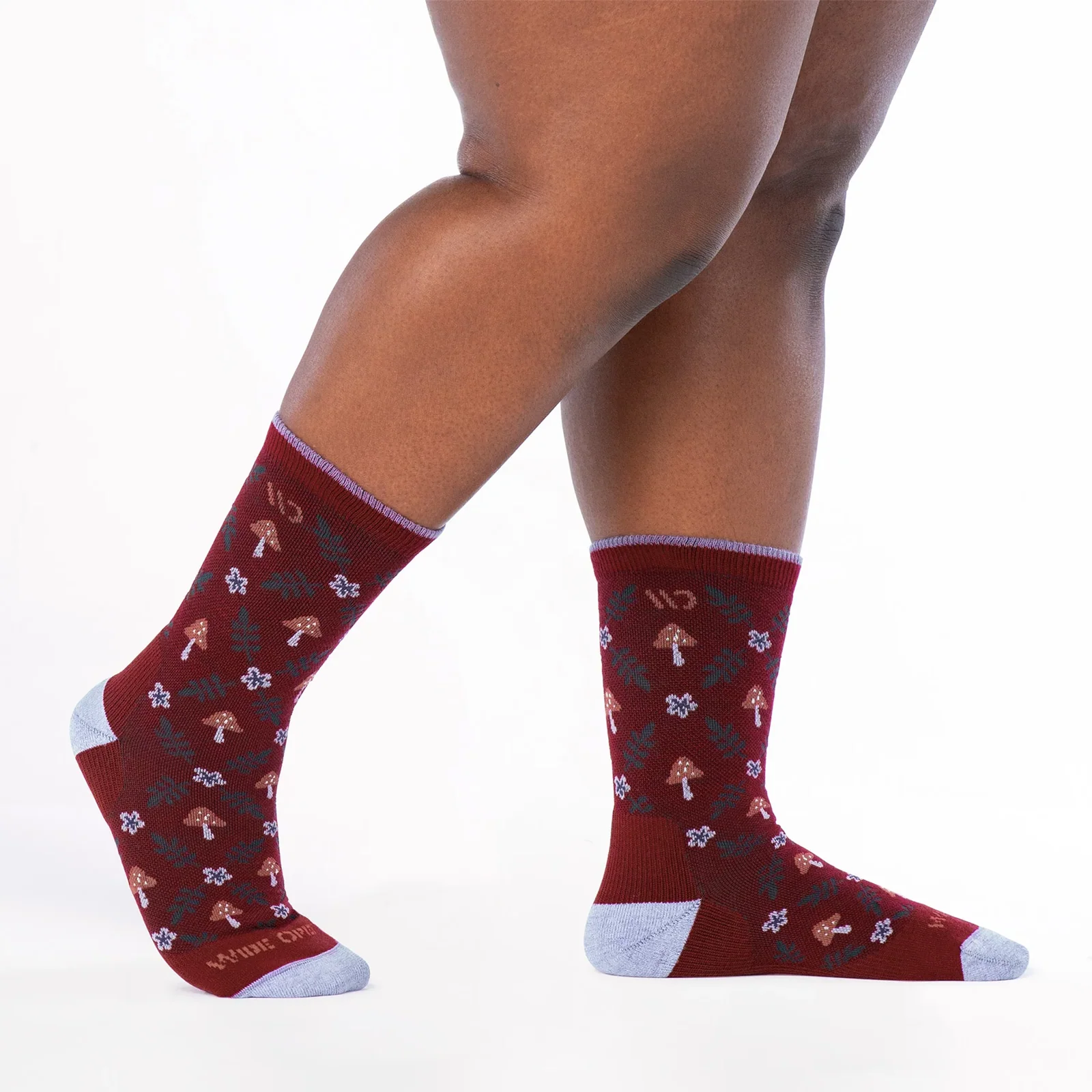 Wide Open Wildwood Cushioned Crew Sock (Women) - Burgundy - Image 4