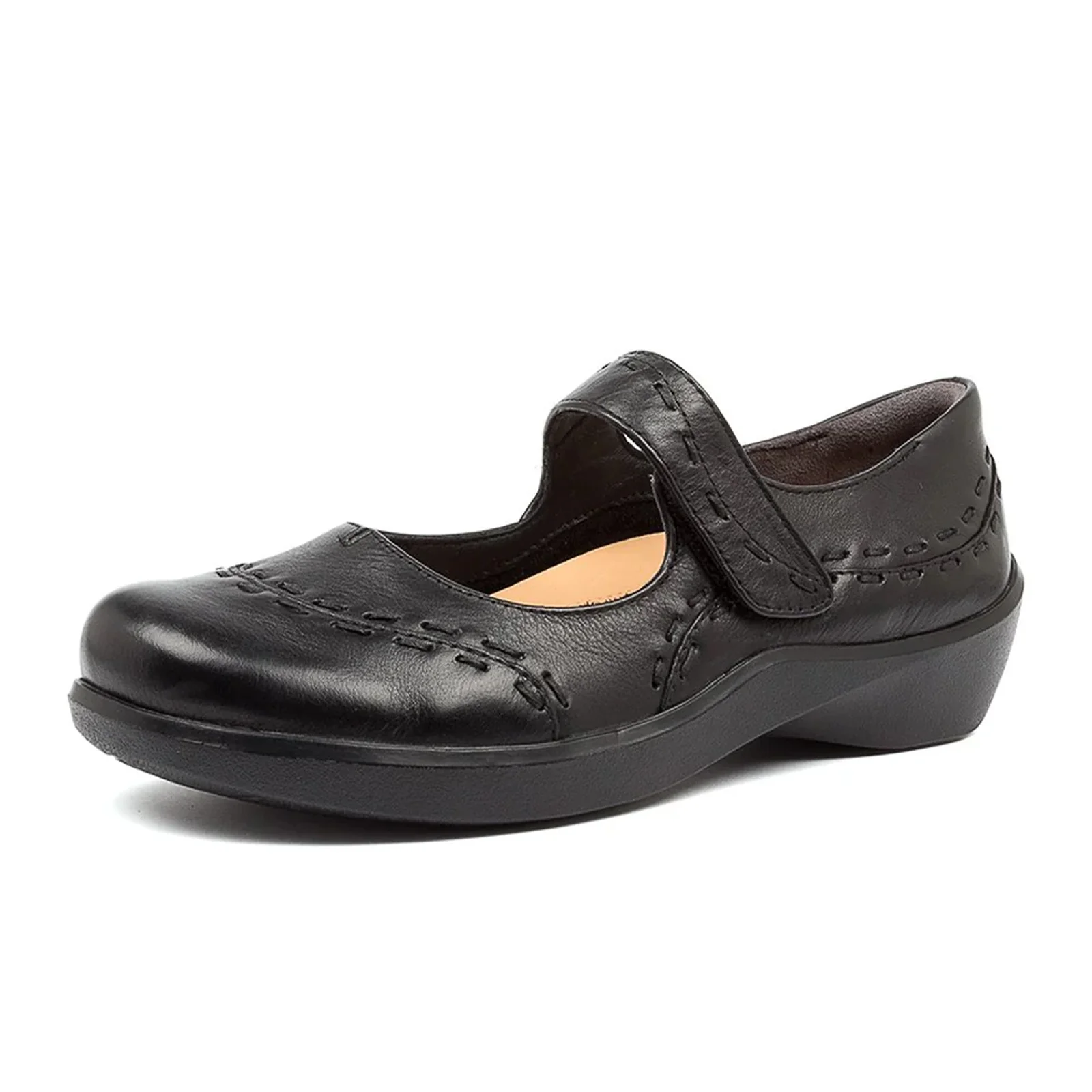 Ziera Gummibear Mary Jane (Women) - Black Leather - Image 3